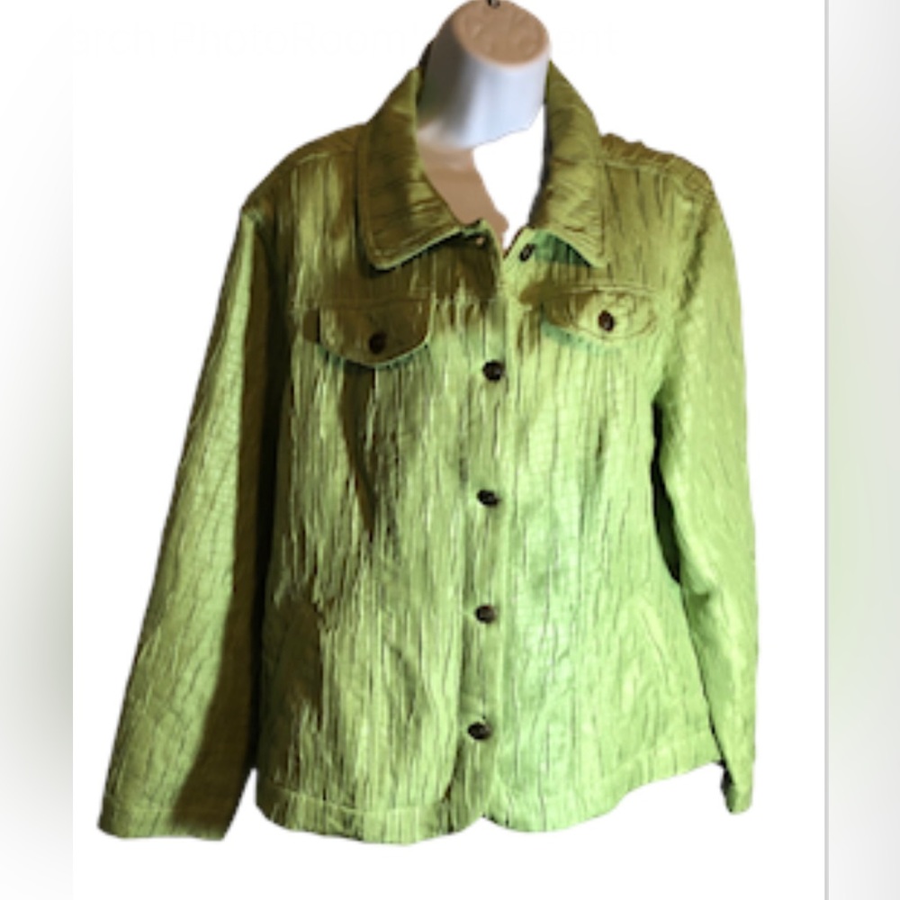CHRISTOPHER AND BANKS - Women’s Crinkled Texture Green Jacket -‎ Size XL
